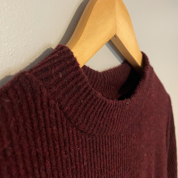Burgundy ribbed sweater dress - Picture 3 of 4